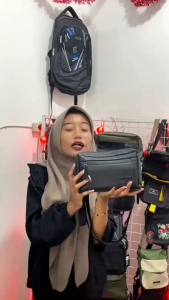 Tas Tangan PEGE Blaise Exclusive Black Waterproof Tas Pria 3in1 Sling Bag / Clutch Bag - PG 9129