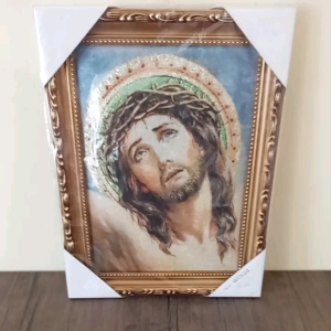 Gambar Rohani Wajah Yesus Mahkota Duri Katolik Kristen Pajangan Dinding WCF 04