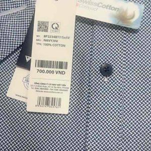 (8P2234)Áo sơ mi viettien ngắn tay lai ngang regular fit