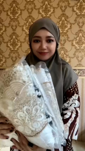 Mukena Sutra Jepang Milo karet kepala Terusan Swaroski Sujep