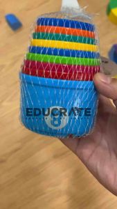 educratePH Stacking Nesting Cup 9pcs Stack & Count sorting color recognition bath toy