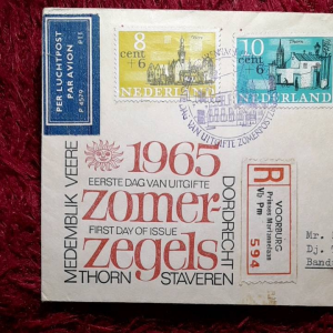 Koleksi Filateli Sampul Surat kuno Nederland  Zomer Zegels 1965