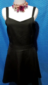 OL (OVERALL) MINI DRESS HITAM(66GIRLS) 367