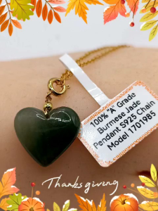 💕"A" Grade Forest Green Colour "Heart Shape" Burmese Jade pendant 💕100% brand new "A" grade Burmese jade "Heart Shape" jade pendant beautifully crafted high grade lake green jadeite high translucency clean and clear body no stain no line
