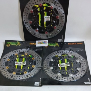 Piringan Cakram Depan Variasi Kimsaco Thailand Disc Brake Rotor 300mm Black Edition Ring Warna Model KTC Bulat + Breket Pnp Tiger Old/ Verza/ Megapro/ Cb150r Old