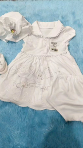 dress bayi aqiqah perempuan nb+topi+sepatu/kado bayi cewe/baby set/kado bayi store