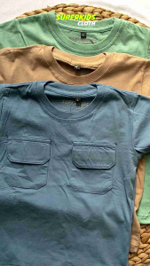 KAOS ANAK COWOK / BAJU ANAK LAKI LAKI / PAKAIAN ANAK COWOK POLOS SAKU DUA BRAND SUPERKSIDCLOTH 1 - 11 TAHUN