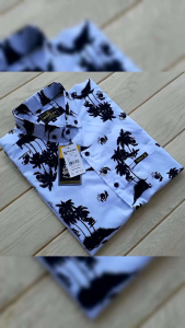 Kemeja Motif Kemeja Surfing M L XL Kemeja santai Lengan pendek