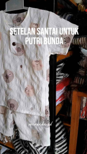 ONE SET MOYI SETELAN CRINGKLE ANAK SETELAN ANAK PEREMPUAN SETELAN SANTAI