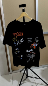Kaos Oversized Tshirt Time To Play Kaos Oversize Wanita/Pria