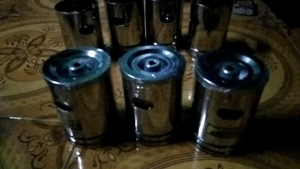 asbak bulat tempat sampah & kantong asbak puntung rokokstenlis
