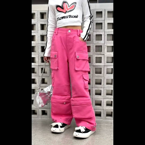 SETELAN ANAK PEREMPUAN CARGO PINK JEANS LIST TOP