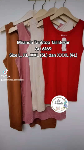 Tanktop Big Size / Tank Top Jumbo (XXL) / Singlet Miranda Bahan Rayon