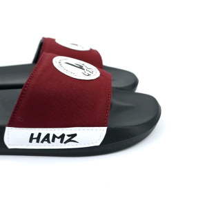 Hamz Cricle Canvas maroon Sandal Slide Casual Pria dan Wanita