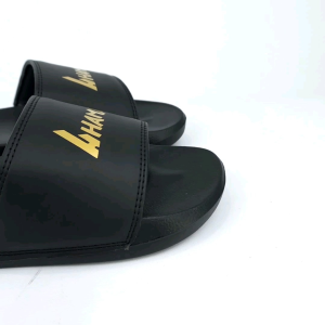 Hamz 2 teks Gold Sandal Slide Casual Pria dan Wanita