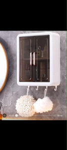 Bathroom storage cabinet卫生间置物架浴室墙上厕所洗漱台马桶上方免打孔壁挂化妆品收纳柜