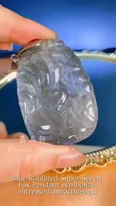 【 现货】 5cm蓝发狐仙吊坠Blue Rutilated Quartz Fox Pendant|净化情绪✦招正财运✦贵人相助✦防小人✦旺人缘✦|
