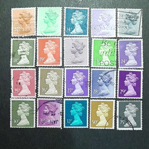 Prangko British klasik Koleksi kuno 20 Pcs Queen Elizabeth Campur USED