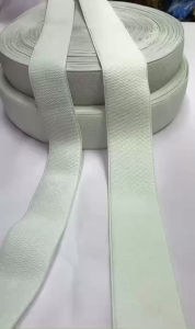 Thun tổ ong may cạp quần thời trang 5cm-6cm màu trắng.