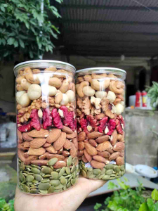 Combo 2 hũ hạt dinh dưỡng Granrola siêu hạt 1kg - Hạt điều hạnh nhân hạt bí hạt dẻ cười hạt óc chó hạt mắc ca.