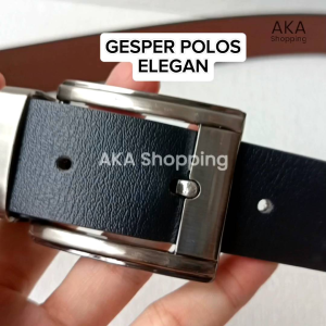 GESPER POLOS KULIT | Ikat Pinggang Pria Wanita Universal | Kepala Stainless | Kulit Lebar 33 mm