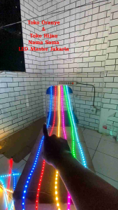 COD (CO DAPAT LAMPU 3W)LAMPU LED STRIP SELANG 5050 SMD AC 220V(FREE SOKET) PERMETERAN  OUTOOR DAN INDOOR 1M-5M/UDAH PASANG TINGGAL COLOK AJA