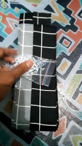 Gorden Pintu Jendela Kotak-Kotak Aesthetics Model Plisket