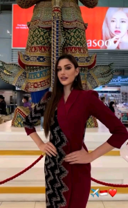 Dress Tenun Wanita Formal untuk Kerja Kantoran/MC - Merah Maron