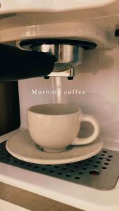 แก้วกาแฟ แก้วเซรามิค พร้อมจานรอง ลายสวยมากกก แก้วมินิมอล