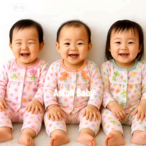 Setelan Piyama Hangat Bayi Perempuan Lengan Panjang Kancing Depan Katun Tebal Usia 3-15 Bulan Motif Animal Lucu Koala