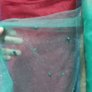 Kain Tile Glitter Mutiara: Bahan Tulle Pearl Untuk Dekorasi & Pernikahan