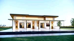 แบบบ้านพักอาศัยรวม 1 ชั้นโมเดิร์น