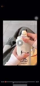 LRMS Termos Coffee Mug Coffee & Tea Sanrio 3D Doll Clip Tahan Panas & Dingin Stainless Steel 304 480ML / 450ML
