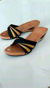 sandal kayu wedges natural 5cm / sandal kelom geulis wedges / wedges sandal / sandal kayu / sandal kekinian