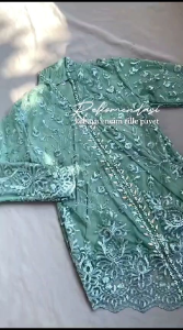 Setelan Kebaya Encim Tille Mix Payet Kebaya Wisuda Warna Sage Dan Lainya Setelan Kebaya Wanita Pesta Kondangan