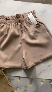 Quần đùi nữ 4 nút freesize từ 40-45kg - quần sọt short nữ vải kaki Lưng Cao - QNU40