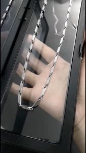 BISA COD TELARIS Kalung Titanium 100% Pria Model Biji Padi