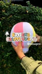 Boneka Balon Udara HEHA Free Custom Nama/Souvenir Boneka Balon Pelangi Rainbow/Kado Lembut Empuk Ori
