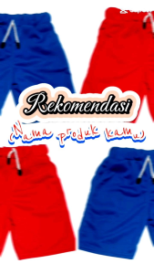 Celana Pendek Anak Perempuan & Laki-laki Motif Polos Tali Hidup Kantong Kiri & Kanan Umur 2-11 Tahun