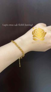 Gelang Wanita / Gelang Kaki Titanium Lapis Emas 18k ANTI KARAT rantai POLO perhiasan aksesoris mewah hadiah wanita