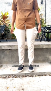 Chino Panjang Pria Terbaru dan Terlaris - Bahan Cotton Strecth Mona - Cutting Skinny - Puring Asahi - Zipper VIP Auto Lock (COD)