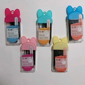 กิ๊บติดผม กิ๊บ กิ๊บหนีบผม กิ้ฟขาคู่ สีดำ บรรจุในกระปุก