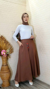 Celana Wanita Kulot Payung Lebar Sakura & Kulot Karet Belakang Big Size