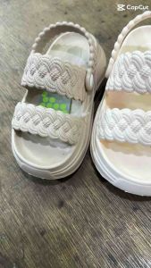 Sandal Anak Perempuan Slop Tali Kepang Wedges Anak Cewek Anti Slip Sendal Tinggi EVA Ealstis Kekinian