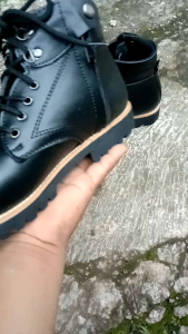 sepatu boots pria kulit sapi asli /sepatu pdh kulit peleteran