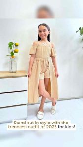 KIDS OFF SHOULDER LONGBACK TERNO FOR GIRLS AGES 7-10 YRS OLD
