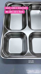 KHAY CƠM NHỎ SÂU LÒNG INOX 304 / KHAY 4 NGĂN.
