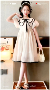 Dress Collar Maudi Kid Baju Dress Anak Perempuan Usia 6 7 8 9 10 Tahun