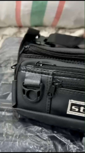 Tas Waistbag Kulit Sintetis 4 ruangTas Pinggang Tas Selempang Pria Modern dan Stylish