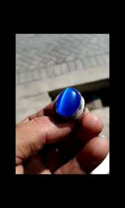 Cincin batu akik cat eye sintetis stone jumb dimensi 20 x 15 mm mban monel